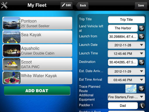 Float Plan screenshot