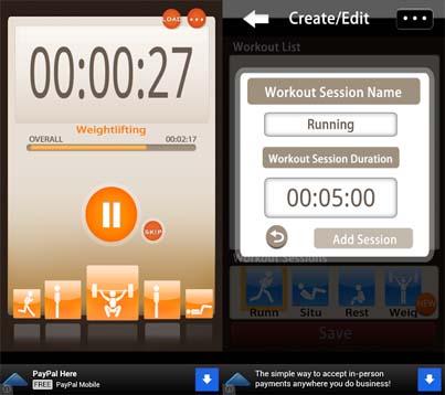workout organizer screenshot
