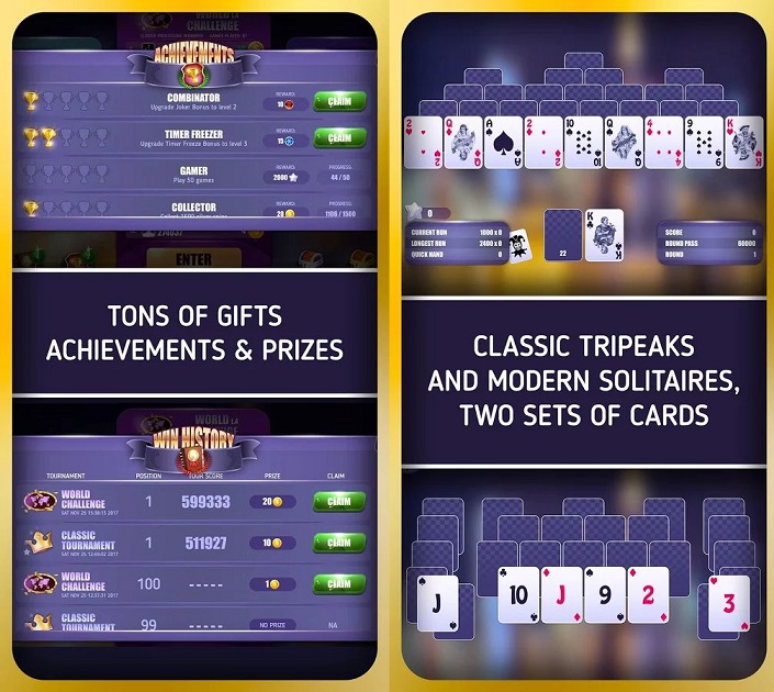 Tripeaks Solitaire challenge screenshot